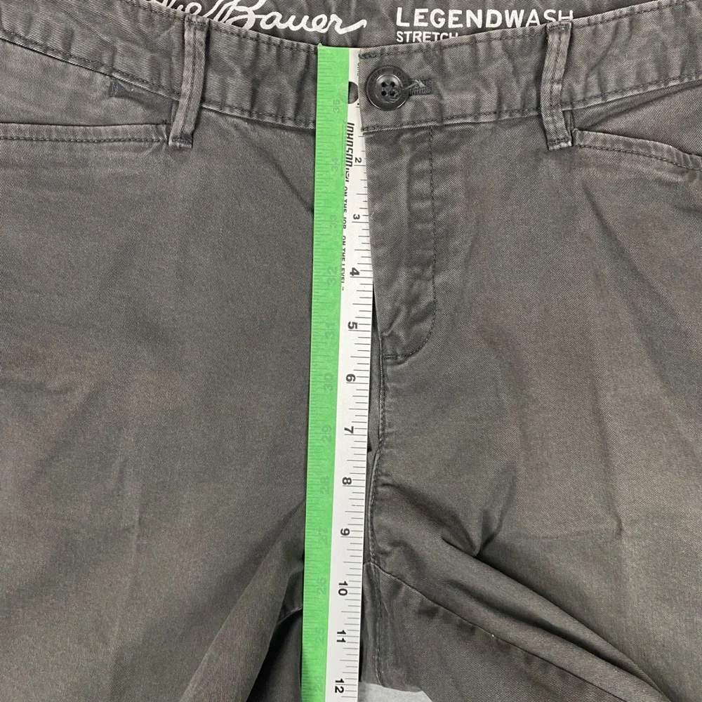 Eddie Bauer Legendwash Stretch Curvy‎ Fit Chino Shorts Petite Women P10 Gray